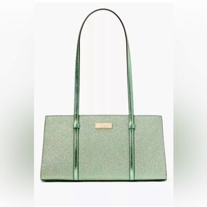 Kate Spade Kenzie Glitter Medium Shoulder Bag. Color: Seawater